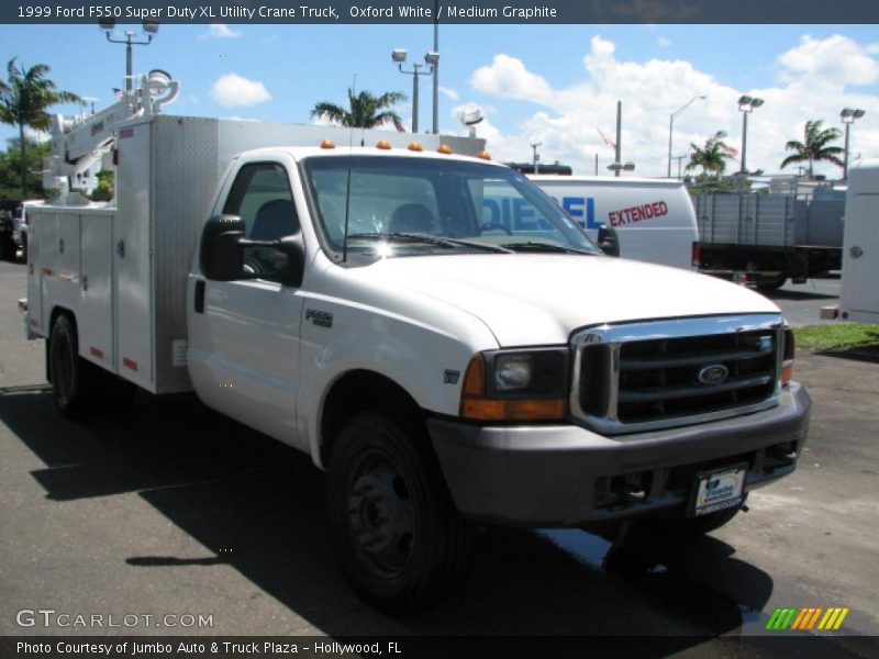 1999 F550 Super Duty XL Utility Crane Truck Oxford White