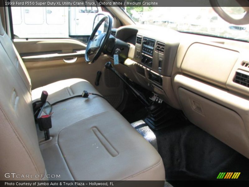  1999 F550 Super Duty XL Utility Crane Truck Medium Graphite Interior