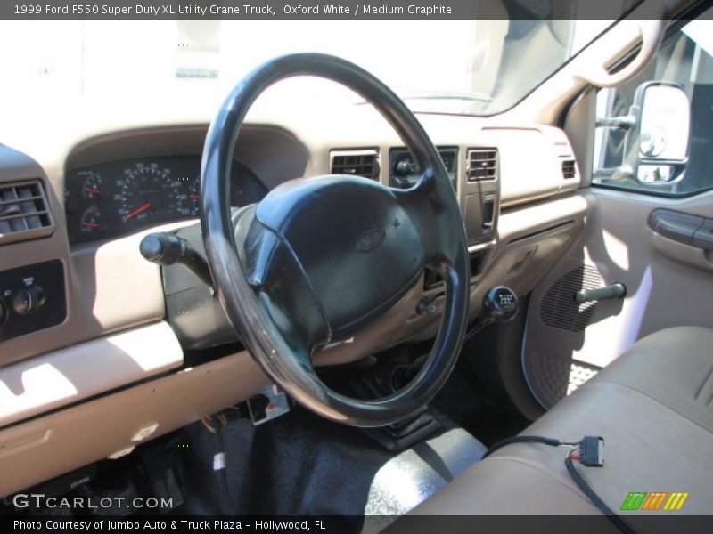  1999 F550 Super Duty XL Utility Crane Truck Medium Graphite Interior