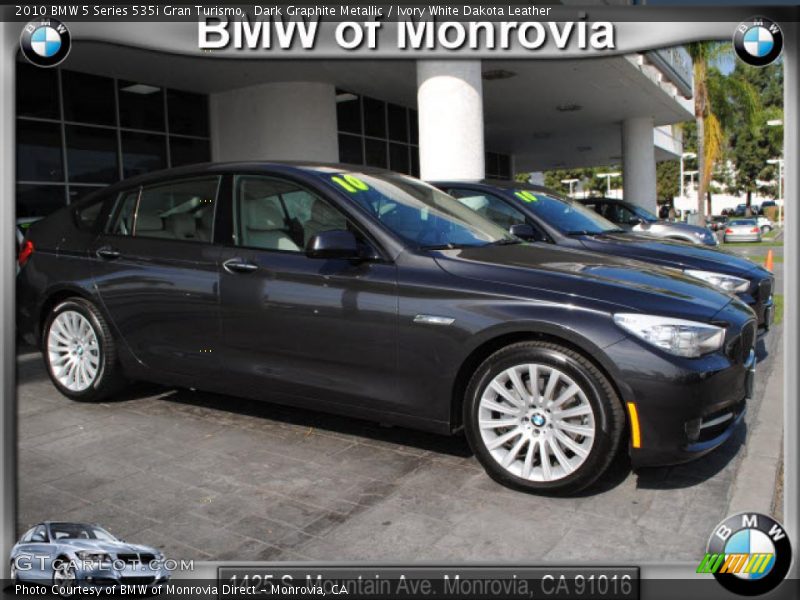 Dark Graphite Metallic / Ivory White Dakota Leather 2010 BMW 5 Series 535i Gran Turismo