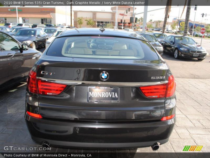 Dark Graphite Metallic / Ivory White Dakota Leather 2010 BMW 5 Series 535i Gran Turismo