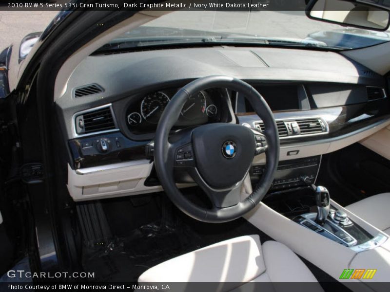 Dark Graphite Metallic / Ivory White Dakota Leather 2010 BMW 5 Series 535i Gran Turismo