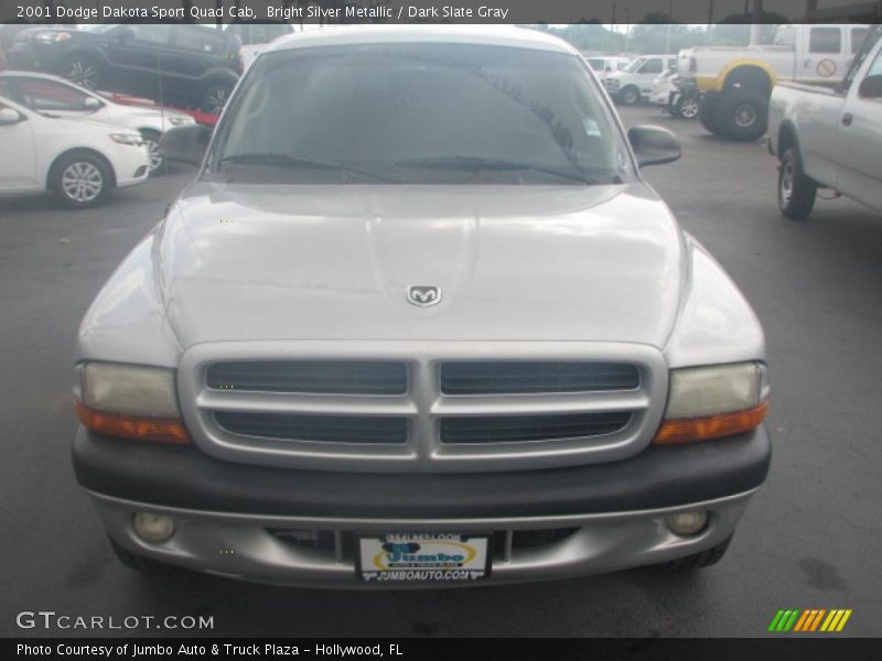 Bright Silver Metallic / Dark Slate Gray 2001 Dodge Dakota Sport Quad Cab
