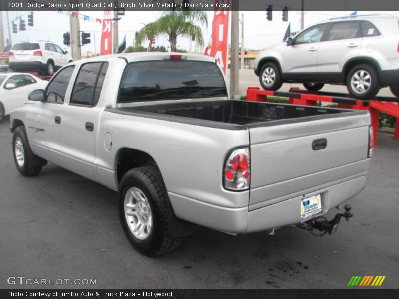 Bright Silver Metallic / Dark Slate Gray 2001 Dodge Dakota Sport Quad Cab