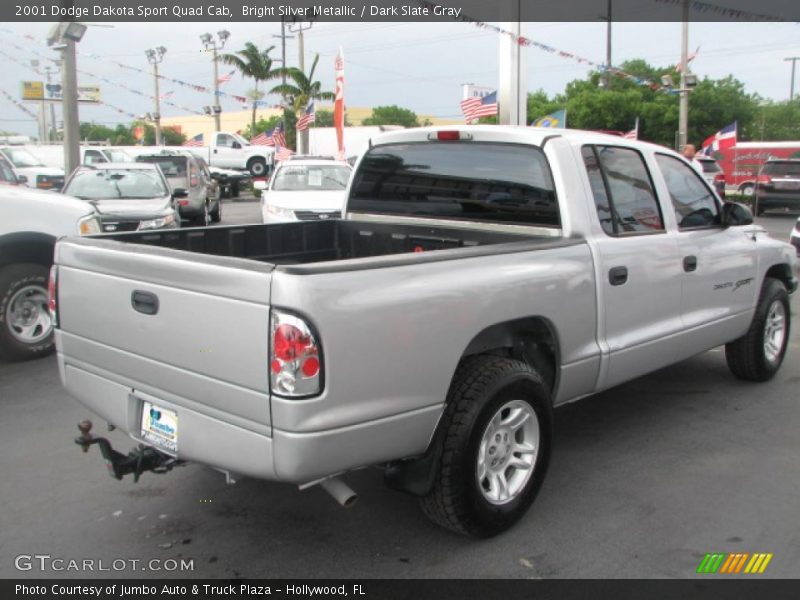 Bright Silver Metallic / Dark Slate Gray 2001 Dodge Dakota Sport Quad Cab