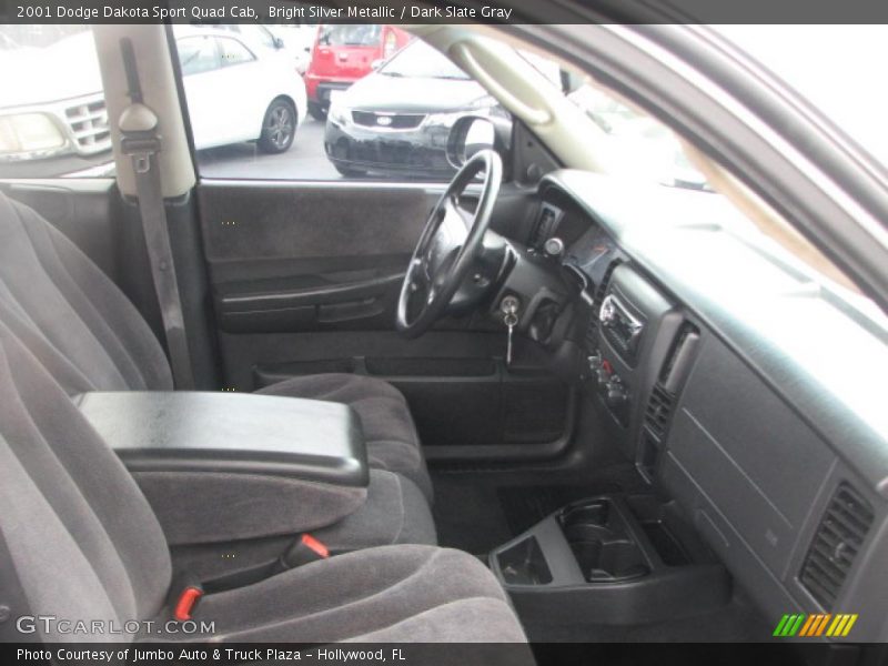 Bright Silver Metallic / Dark Slate Gray 2001 Dodge Dakota Sport Quad Cab