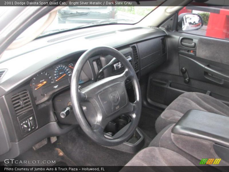Bright Silver Metallic / Dark Slate Gray 2001 Dodge Dakota Sport Quad Cab