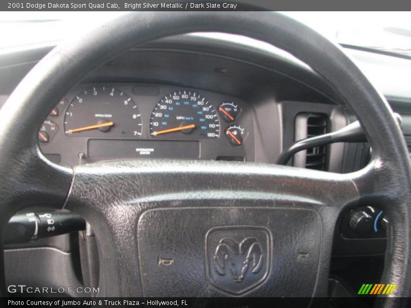 Bright Silver Metallic / Dark Slate Gray 2001 Dodge Dakota Sport Quad Cab
