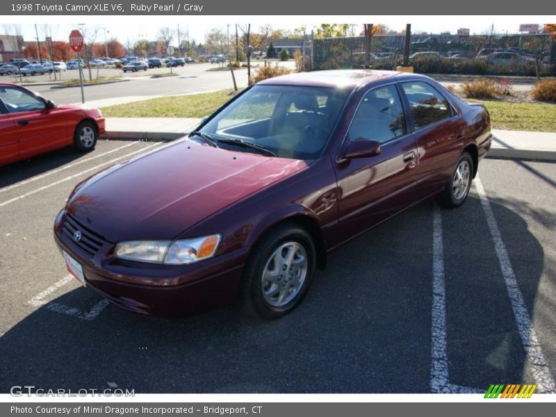 Ruby Pearl / Gray 1998 Toyota Camry XLE V6
