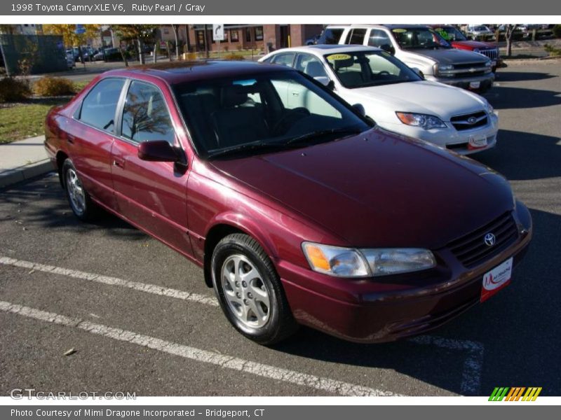 Ruby Pearl / Gray 1998 Toyota Camry XLE V6