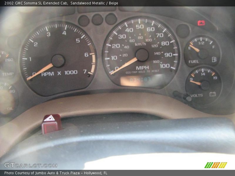  2002 Sonoma SL Extended Cab SL Extended Cab Gauges