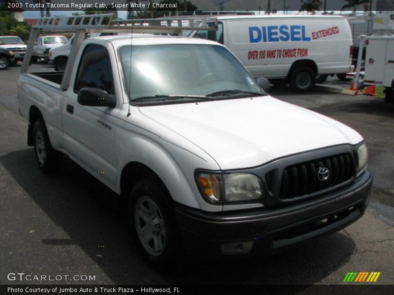 Super White / Charcoal 2003 Toyota Tacoma Regular Cab