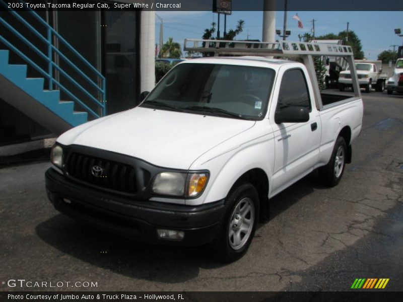 Super White / Charcoal 2003 Toyota Tacoma Regular Cab
