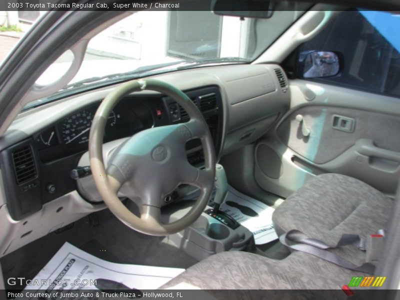 Super White / Charcoal 2003 Toyota Tacoma Regular Cab