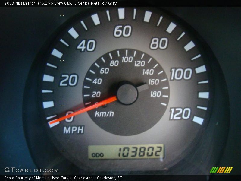 Silver Ice Metallic / Gray 2003 Nissan Frontier XE V6 Crew Cab