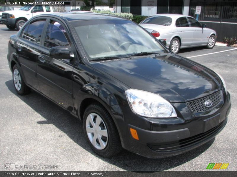 Black / Beige 2006 Kia Rio Sedan