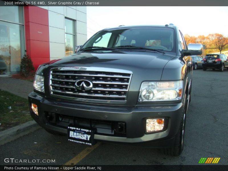 Silver Graphite Gray / Charcoal 2008 Infiniti QX 56 4WD