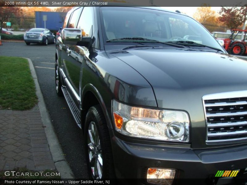 Silver Graphite Gray / Charcoal 2008 Infiniti QX 56 4WD
