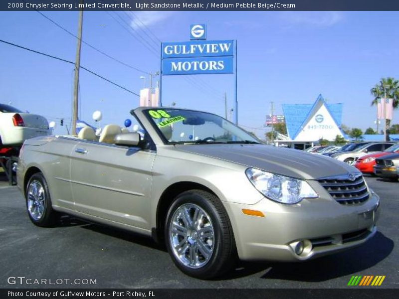 Light Sandstone Metallic / Medium Pebble Beige/Cream 2008 Chrysler Sebring Limited Convertible