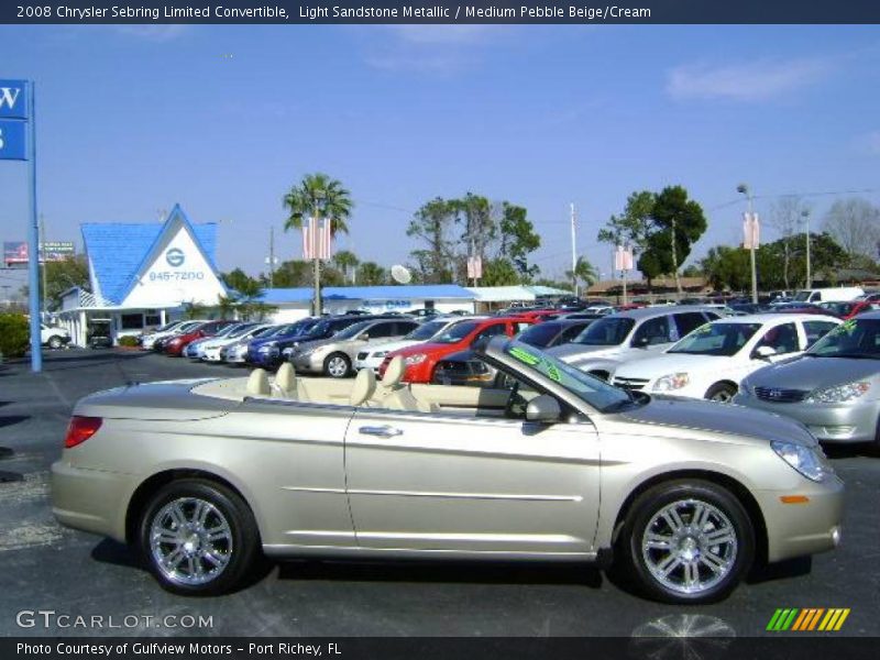 Light Sandstone Metallic / Medium Pebble Beige/Cream 2008 Chrysler Sebring Limited Convertible