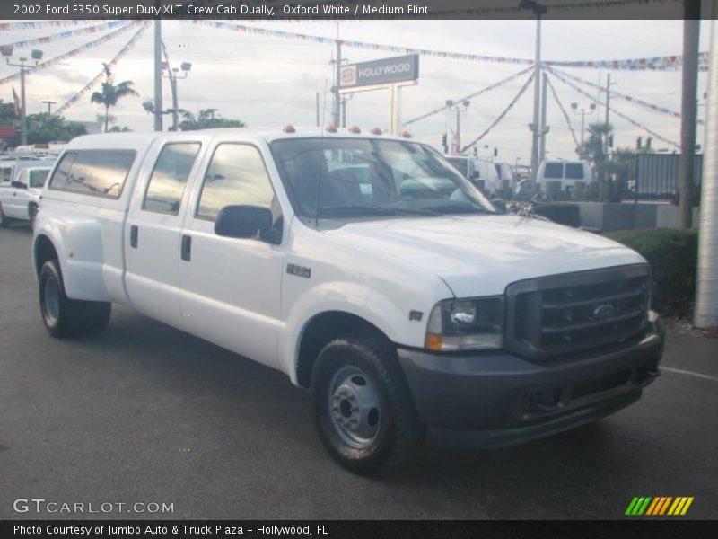 Oxford White / Medium Flint 2002 Ford F350 Super Duty XLT Crew Cab Dually