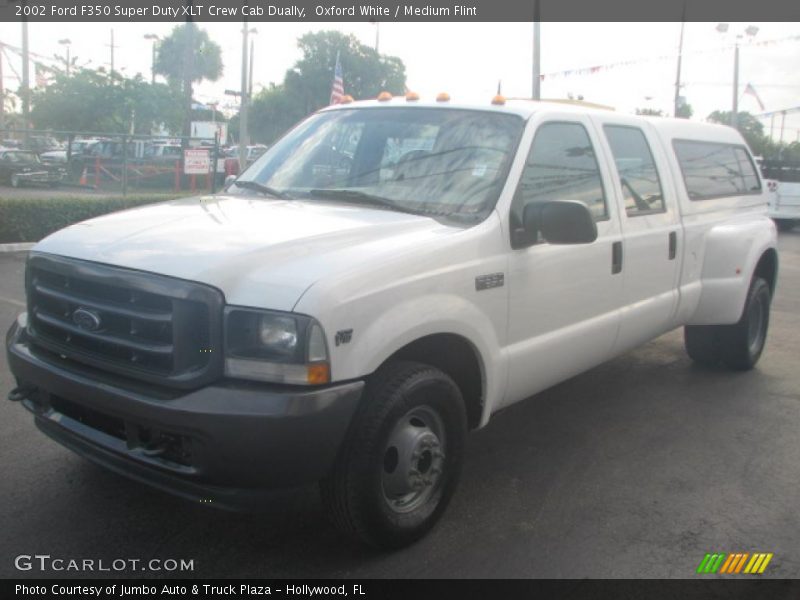Oxford White / Medium Flint 2002 Ford F350 Super Duty XLT Crew Cab Dually