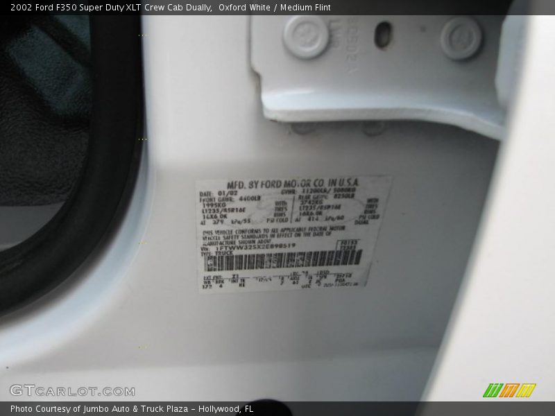 Oxford White / Medium Flint 2002 Ford F350 Super Duty XLT Crew Cab Dually