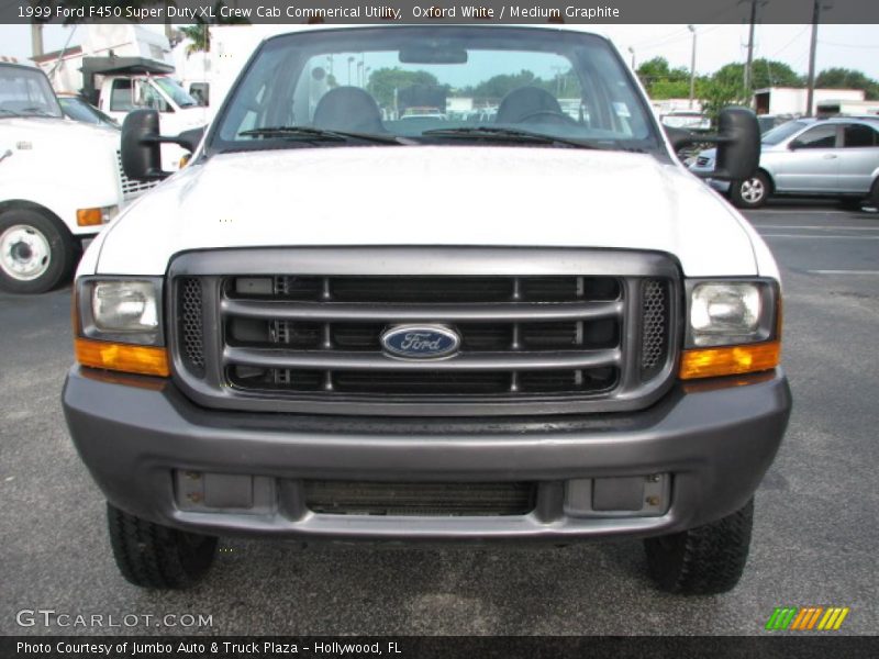 Oxford White / Medium Graphite 1999 Ford F450 Super Duty XL Crew Cab Commerical Utility