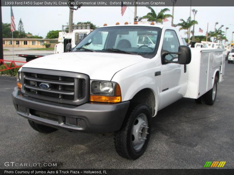 Oxford White / Medium Graphite 1999 Ford F450 Super Duty XL Crew Cab Commerical Utility