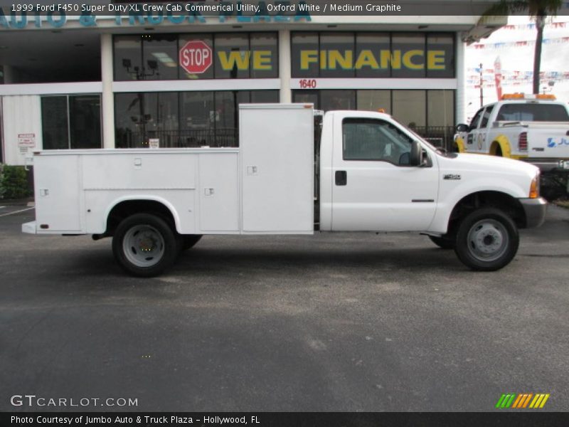 Oxford White / Medium Graphite 1999 Ford F450 Super Duty XL Crew Cab Commerical Utility