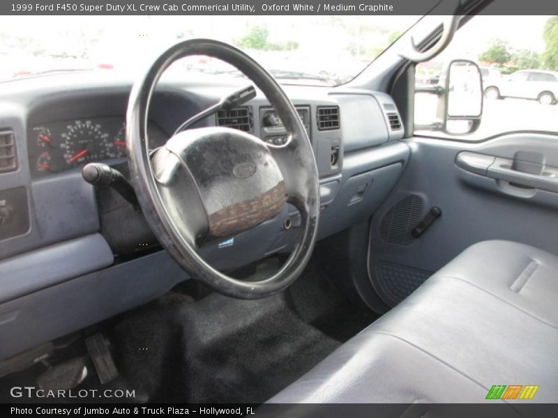 Oxford White / Medium Graphite 1999 Ford F450 Super Duty XL Crew Cab Commerical Utility