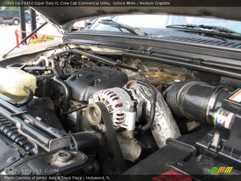 Oxford White / Medium Graphite 1999 Ford F450 Super Duty XL Crew Cab Commerical Utility