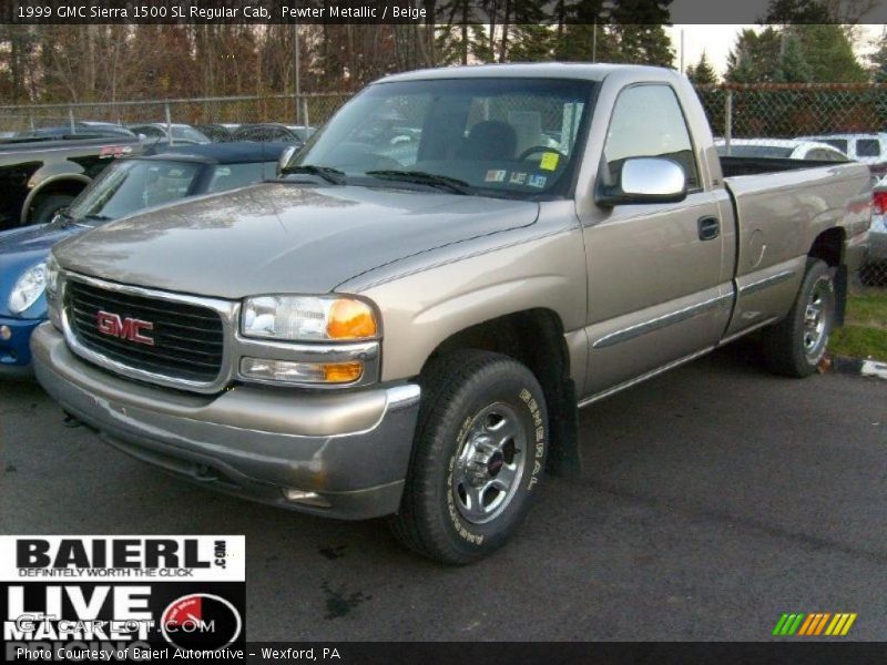 Pewter Metallic / Beige 1999 GMC Sierra 1500 SL Regular Cab