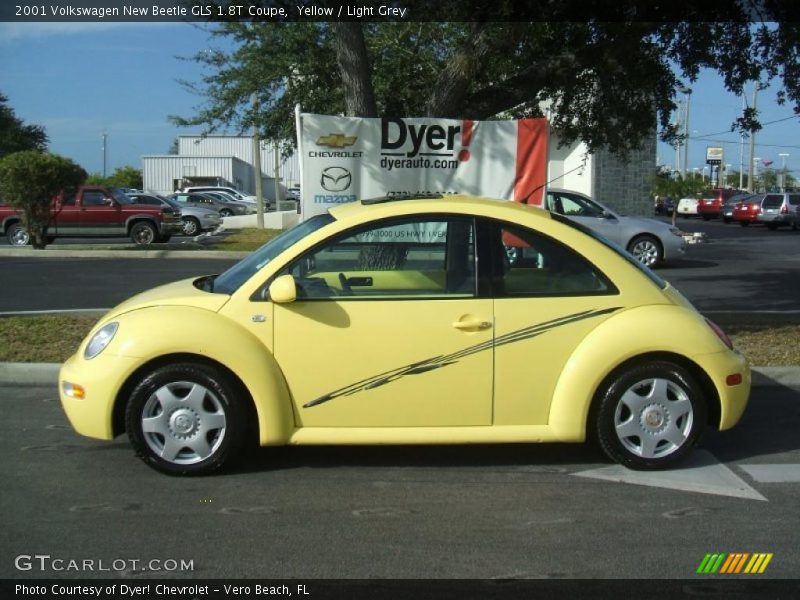 Yellow / Light Grey 2001 Volkswagen New Beetle GLS 1.8T Coupe