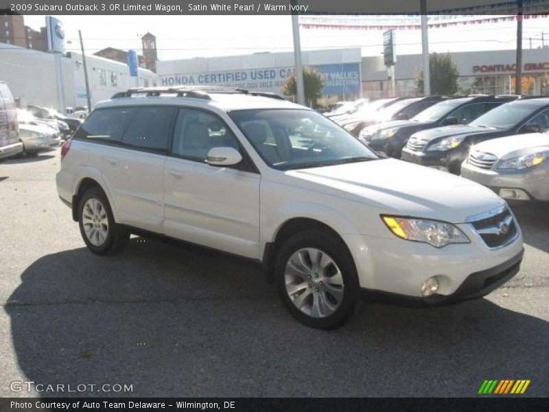 Satin White Pearl / Warm Ivory 2009 Subaru Outback 3.0R Limited Wagon