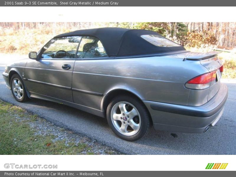 Steel Gray Metallic / Medium Gray 2001 Saab 9-3 SE Convertible