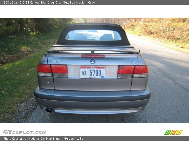 Steel Gray Metallic / Medium Gray 2001 Saab 9-3 SE Convertible