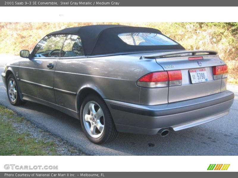 Steel Gray Metallic / Medium Gray 2001 Saab 9-3 SE Convertible