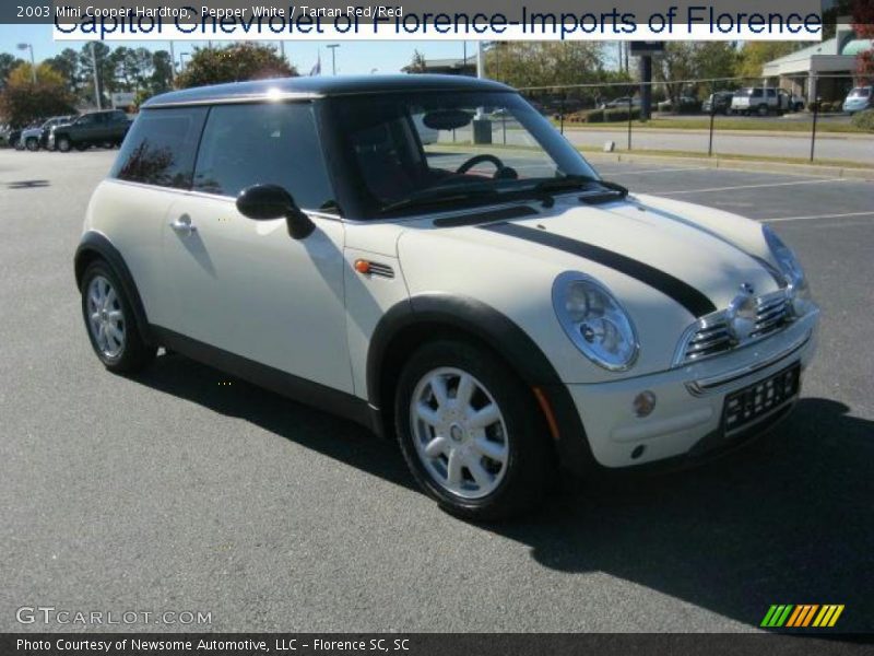 Pepper White / Tartan Red/Red 2003 Mini Cooper Hardtop