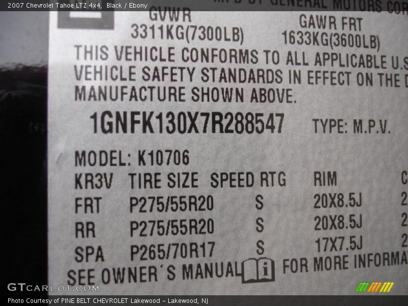 Black / Ebony 2007 Chevrolet Tahoe LTZ 4x4