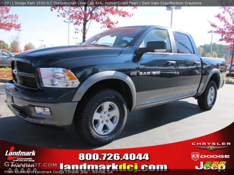 Hunter Green Pearl / Dark Slate Gray/Medium Graystone 2011 Dodge Ram 1500 SLT Outdoorsman Crew Cab 4x4