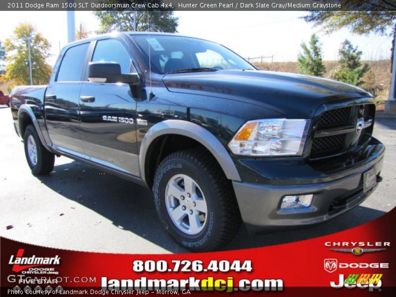Hunter Green Pearl / Dark Slate Gray/Medium Graystone 2011 Dodge Ram 1500 SLT Outdoorsman Crew Cab 4x4