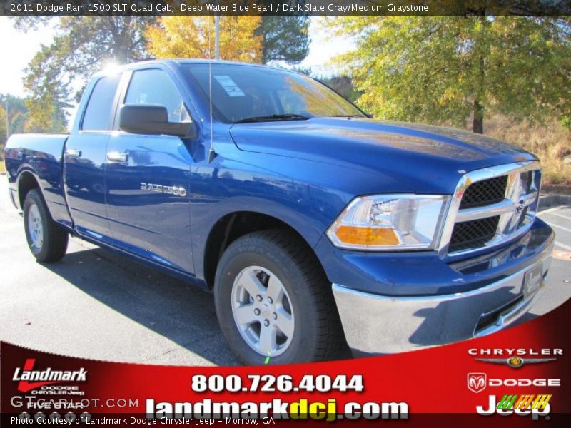 Deep Water Blue Pearl / Dark Slate Gray/Medium Graystone 2011 Dodge Ram 1500 SLT Quad Cab