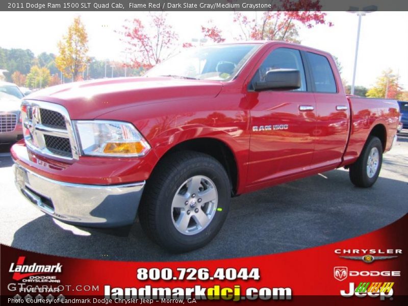 Flame Red / Dark Slate Gray/Medium Graystone 2011 Dodge Ram 1500 SLT Quad Cab