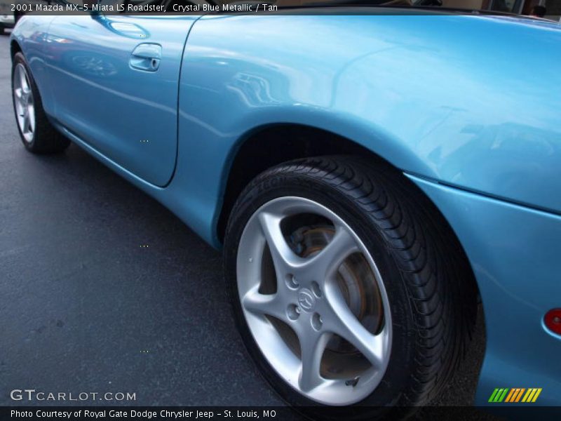 Crystal Blue Metallic / Tan 2001 Mazda MX-5 Miata LS Roadster