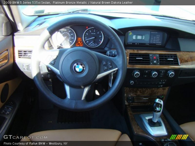 Platinum Bronze Metallic / Natural Brown Dakota Leather 2009 BMW 5 Series 535xi Sedan