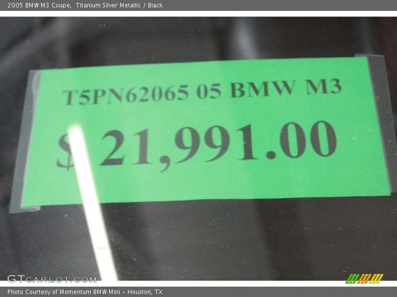 Titanium Silver Metallic / Black 2005 BMW M3 Coupe