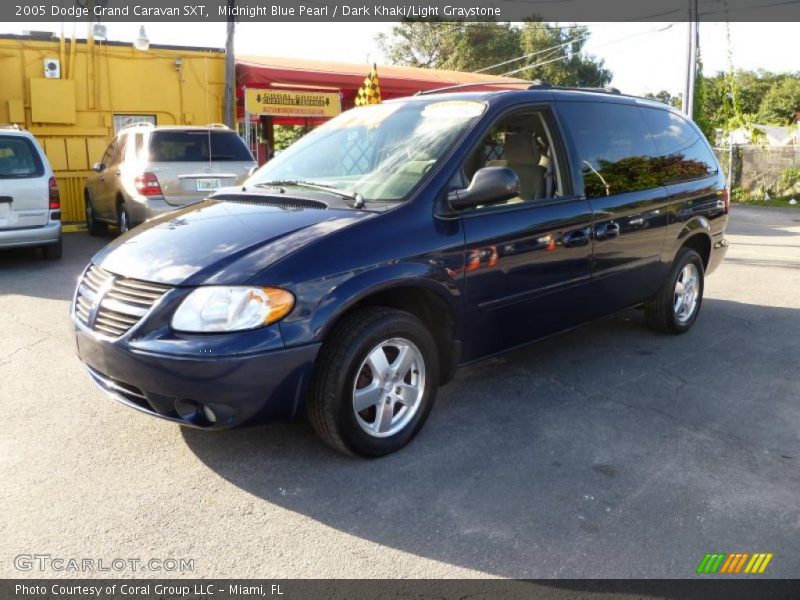 Midnight Blue Pearl / Dark Khaki/Light Graystone 2005 Dodge Grand Caravan SXT