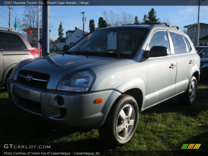 Desert Sage Metallic / Beige 2007 Hyundai Tucson GLS