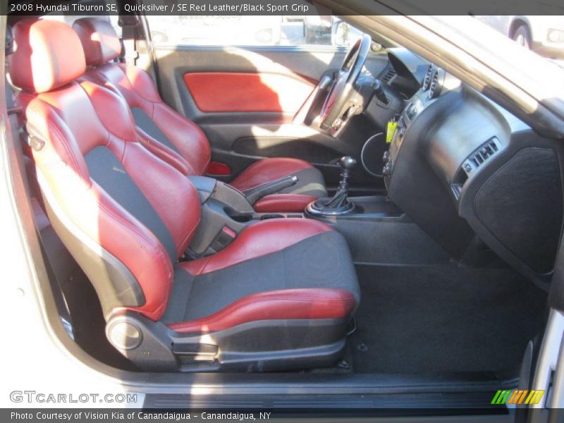  2008 Tiburon SE SE Red Leather/Black Sport Grip Interior